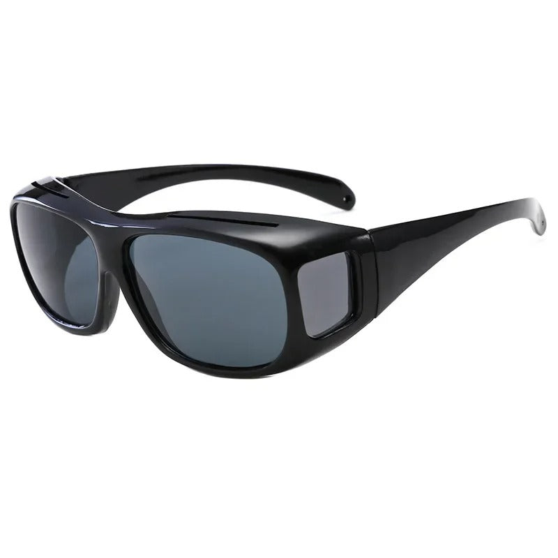 Polarized Fit-Over Sunglasses for Prescription Eyewear with Side Shields for Driving & Outdoor Use