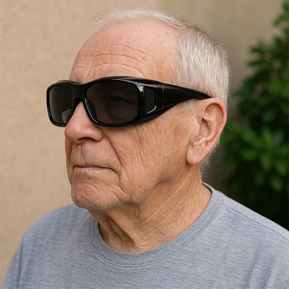 Polarized Fit-Over Sunglasses for Prescription Eyewear with Side Shields for Driving Outdoors Fishing Bright Light Protection