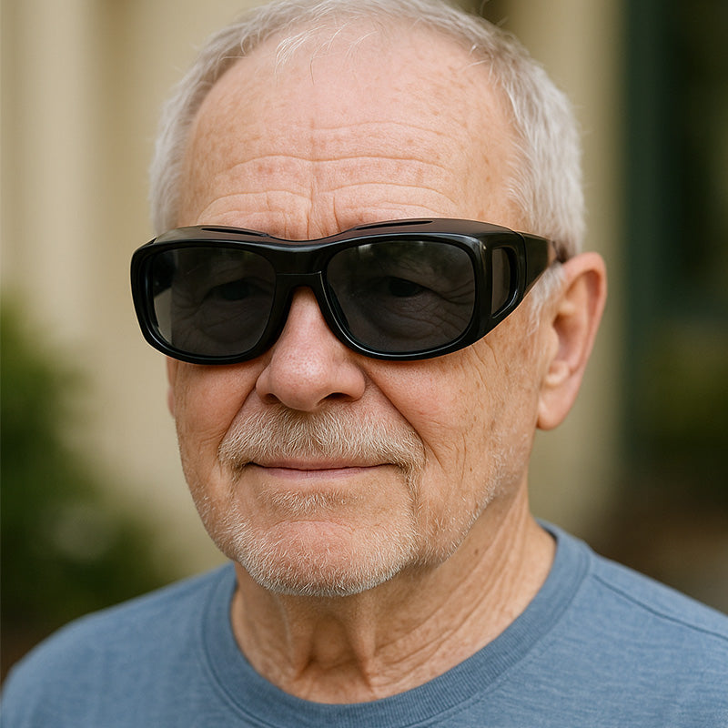 Polarized Fit-Over Sunglasses for Prescription Eyewear with Side Shields for Driving & Outdoor Use