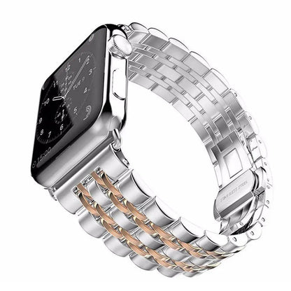 Premium Metal Three-Row Chain Watch Strap – 38mm–49mm Sizes, 4 Finishes – Compatible with Latest & Legacy Apple Watches