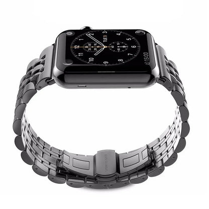 Premium Metal Three-Row Chain Watch Strap – 38mm–49mm Sizes, 4 Finishes – Compatible with Latest & Legacy Apple Watches