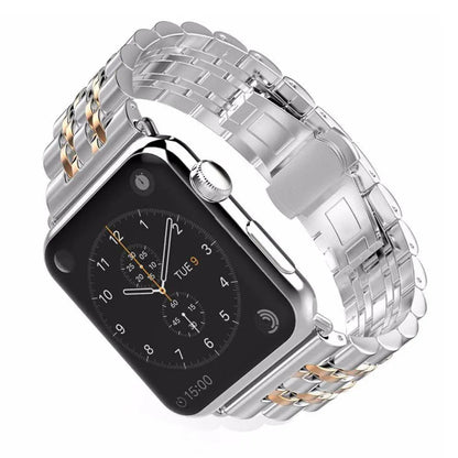 Premium Metal Three-Row Chain Watch Strap – 38mm–49mm Sizes, 4 Finishes – Compatible with Latest & Legacy Apple Watches