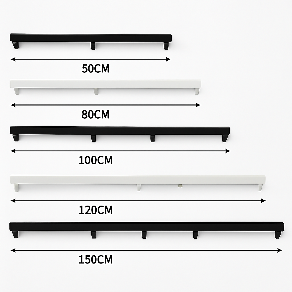 Metal Ceiling Canopy for Multi-Light Pendant Fixtures – Long Mounting Plate in Black or White, 1-5 Outlet Holes, Modern Hardware Accessory