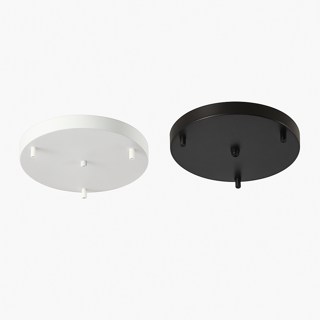 Ceiling Canopy Base for Hanging Lights – Round Metal Plate with Adjustable Wire & Multi-Hole Mounting for Kitchen Dining Room Bedroom Living