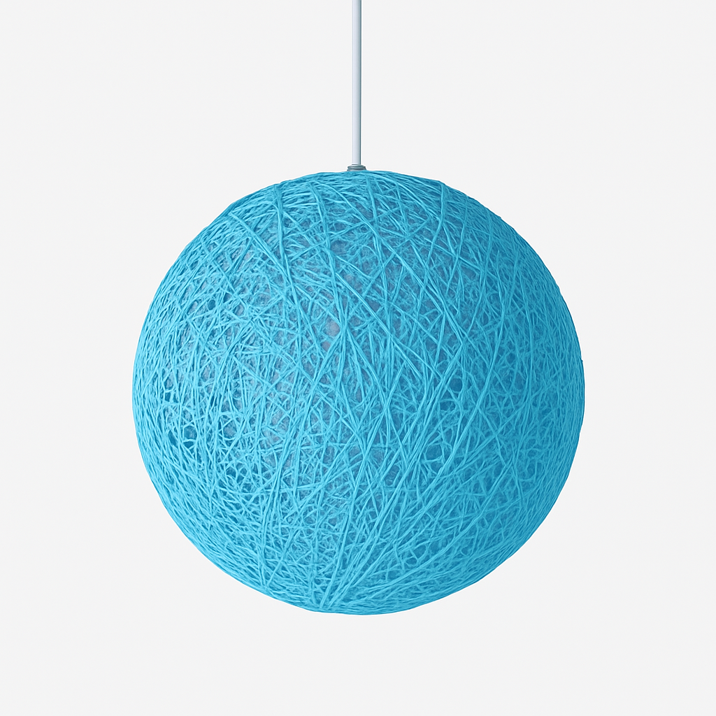 Woven Paper Globe Pendant Light with Adjustable Cord - Handcrafted Sphere Ceiling Fixture for Bedroom & Living Room
