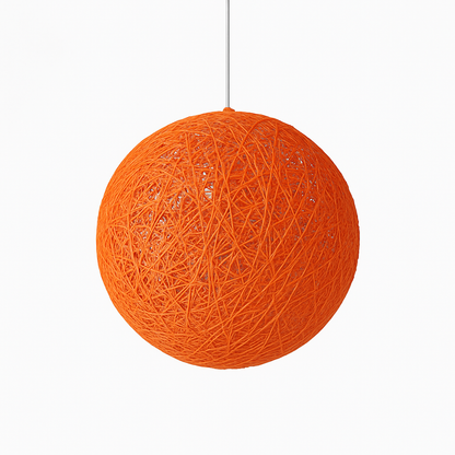 Woven Paper Globe Pendant Light with Adjustable Cord - Handcrafted Sphere Ceiling Fixture for Bedroom & Living Room
