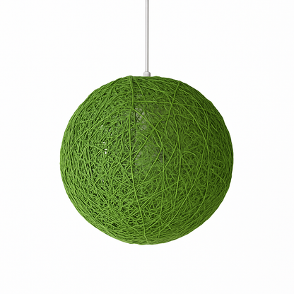 Woven Paper Globe Pendant Light with Adjustable Cord - Handcrafted Sphere Ceiling Fixture for Bedroom & Living Room