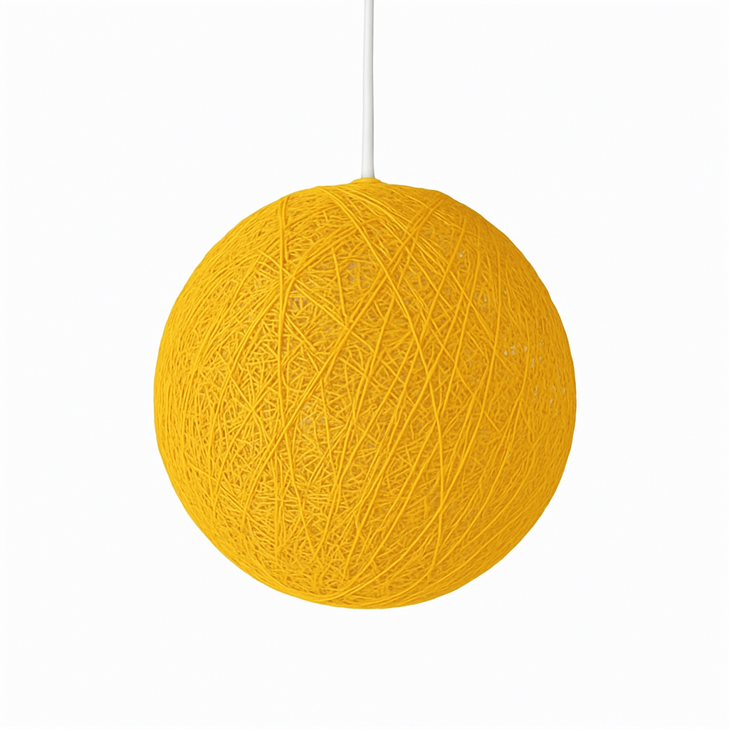 Woven Paper Globe Pendant Light with Adjustable Cord - Handcrafted Sphere Ceiling Fixture for Bedroom & Living Room