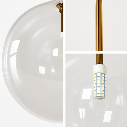 Glass Sphere Pendant Light | Modern Scandinavian Hanging Lamp for Dining Room, Bedroom, Cafe | G4 LED Compatible Ceiling Fixture