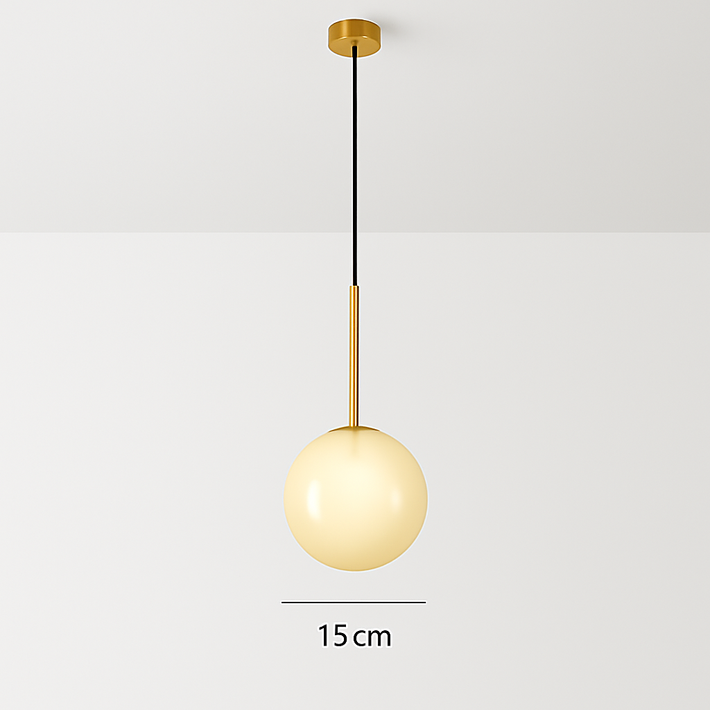 Glass Sphere Pendant Light | Modern Scandinavian Hanging Lamp for Dining Room, Bedroom, Cafe | G4 LED Compatible Ceiling Fixture