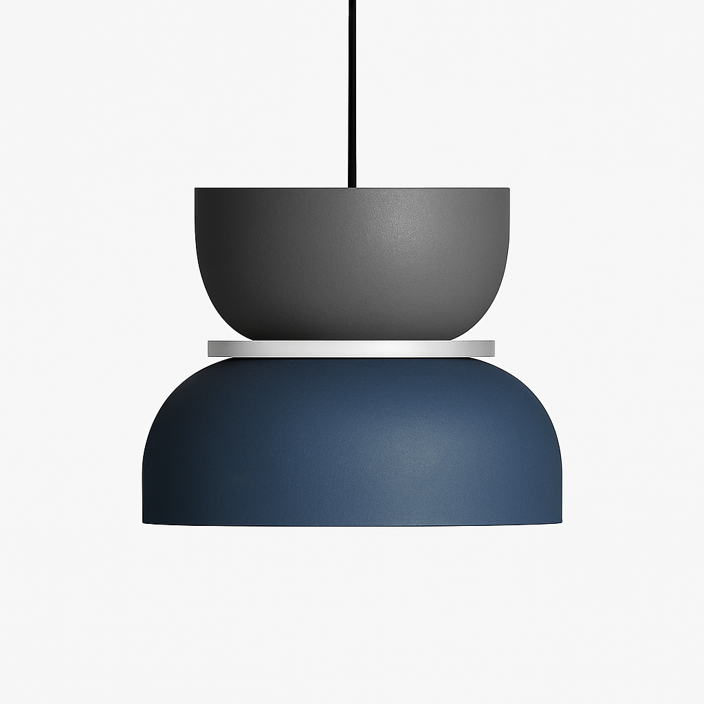 Metal Pendant Light with Sculptural Shade for Kitchen Island, Dining Room & Living Room – Modern Hanging Fixture, E27 Base