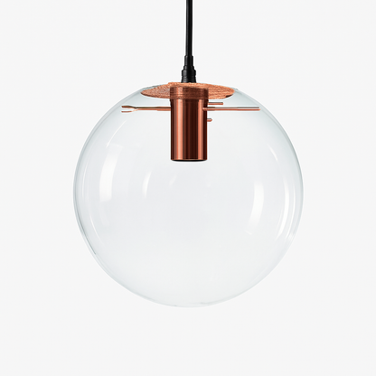 Glass Globe Pendant Light with E27 Socket Rose Gold or Black Finish Modern Ceiling Fixture for Dining Room Living Room Bedroom Office