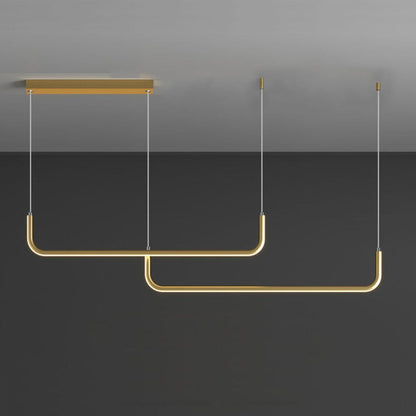 Suspension LED linéaire moderne | Luminaire suspendu en aluminium à intensité variable pour salle à manger, îlot de cuisine et bureau | Luminosité réglable