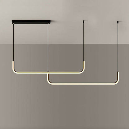Suspension LED linéaire moderne | Luminaire suspendu en aluminium à intensité variable pour salle à manger, îlot de cuisine et bureau | Luminosité réglable