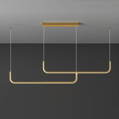 Suspension LED linéaire moderne | Luminaire suspendu en aluminium à intensité variable pour salle à manger, îlot de cuisine et bureau | Luminosité réglable