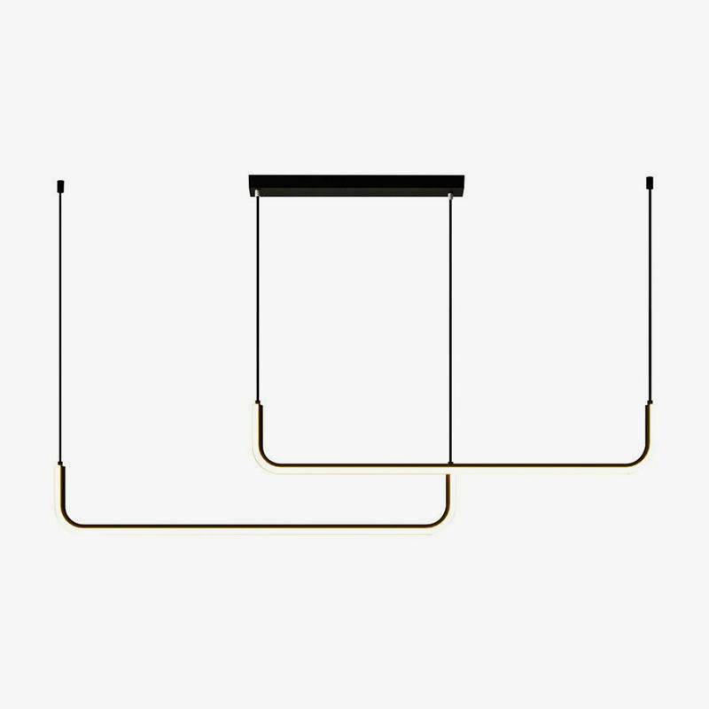 Suspension LED linéaire moderne | Luminaire suspendu en aluminium à intensité variable pour salle à manger, îlot de cuisine et bureau | Luminosité réglable
