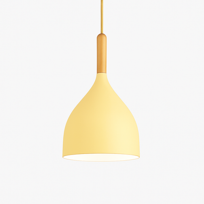 Metal Pendant Light with Wood Rod Modern Kitchen Dining Bar Fixture Adjustable Ceiling Lamp LED E27 Socket Scandinavian Style