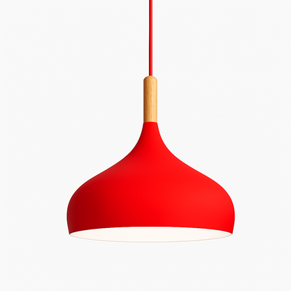 Metal Pendant Light with Wood Rod Modern Kitchen Dining Bar Fixture Adjustable Ceiling Lamp LED E27 Socket Scandinavian Style