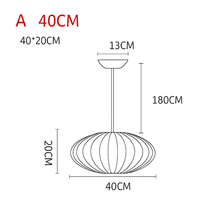 Japanese-Inspired Fabric Pendant Light — Soft Lantern Style Ceiling Fixture for Living Room, Bedroom & Dining