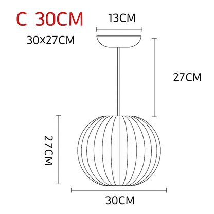 Japanese-Inspired Fabric Pendant Light — Soft Lantern Style Ceiling Fixture for Living Room, Bedroom & Dining