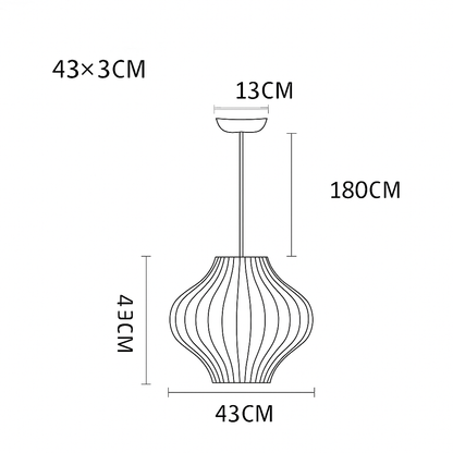 Japanese-Inspired Fabric Pendant Light — Soft Lantern Style Ceiling Fixture for Living Room, Bedroom & Dining