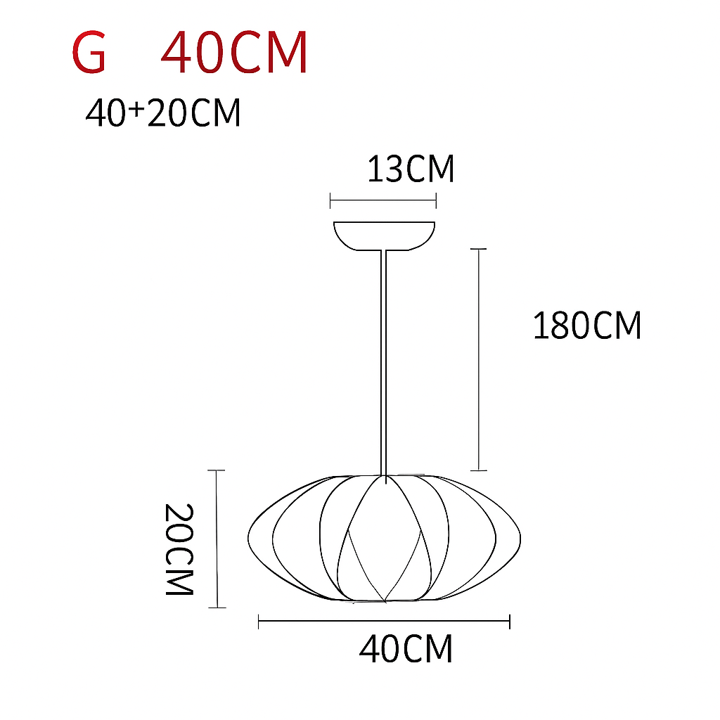 Japanese-Inspired Fabric Pendant Light — Soft Lantern Style Ceiling Fixture for Living Room, Bedroom & Dining