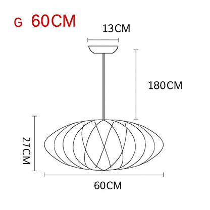Japanese-Inspired Fabric Pendant Light — Soft Lantern Style Ceiling Fixture for Living Room, Bedroom & Dining