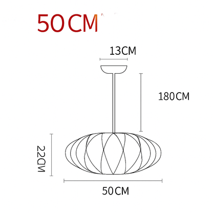 Japanese-Inspired Fabric Pendant Light — Soft Lantern Style Ceiling Fixture for Living Room, Bedroom & Dining