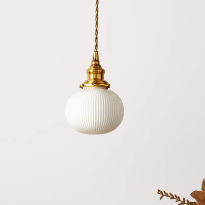 White Ceramic Pendant Light with E27 Socket for Kitchen Island, Dining Room & Bedroom | Modern Hanging Fixture for Home, Office, Hotel