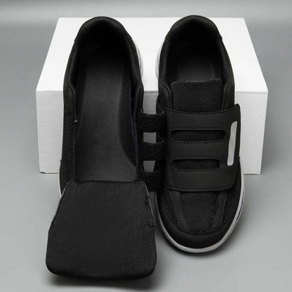 Adjustable Wide-Fit Comfort Shoes for Swollen Feet & Diabetic Care with Hook-and-Loop Straps