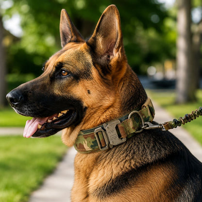 Ortekor Heavy-Duty Tactical Dog Collar for Walks & Training - Padded Handle Control for Strong Large Dogs