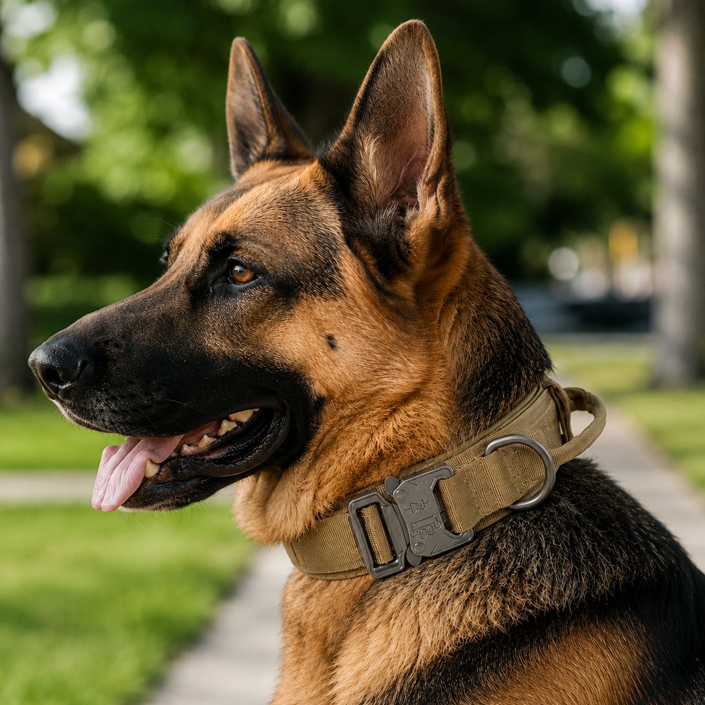 Ortekor Heavy-Duty Tactical Dog Collar for Walks & Training - Padded Handle Control for Strong Large Dogs