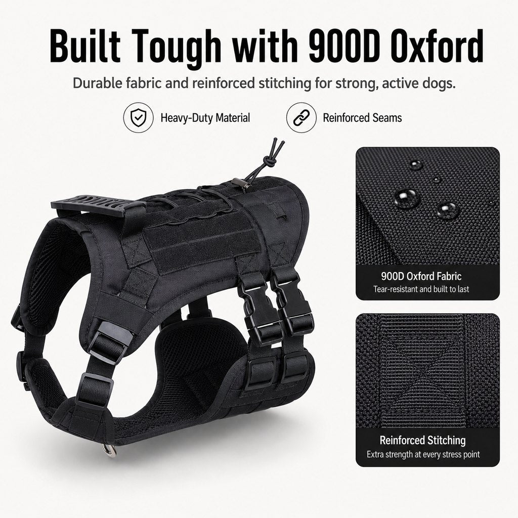 Ortekor Tactical Dog Harness Backpack for Large Dogs - Outdoor Walking, Training & Hiking Gear with Load Carrying Pouch