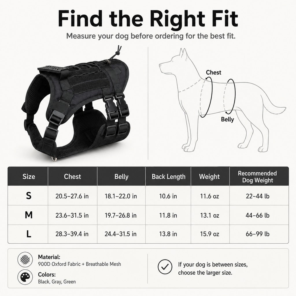 Ortekor Tactical Dog Harness Backpack for Large Dogs - Outdoor Walking, Training & Hiking Gear with Load Carrying Pouch