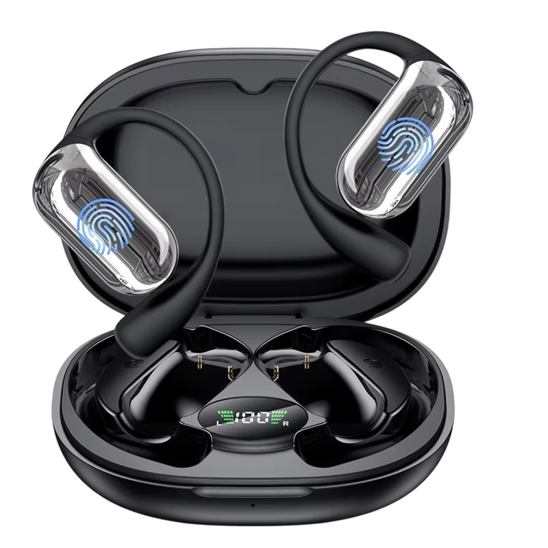 Real-Time AI Language Translator Earbuds – 144 Languages, Open-Ear Design, 80-Hour Battery, Bluetooth 5.4, Hands-Free Communication for