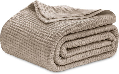 Couverture jeté en coton pour lit, couverture gaufrée format grand lit pour toutes les saisons, couverture en coton douce et respirante pour canapé