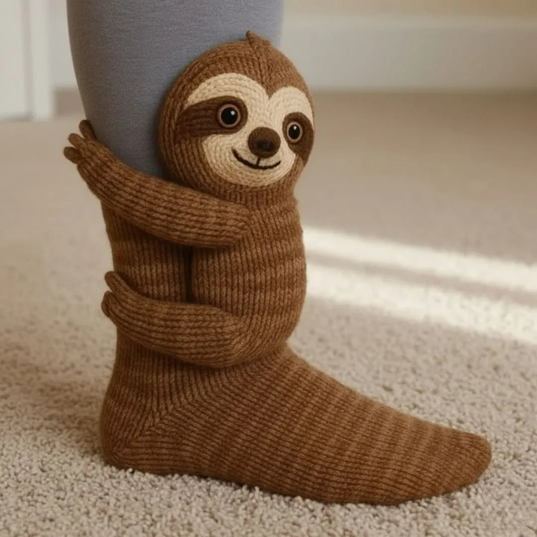 Plush Animal Slipper Socks for Women & Men - Cozy Fleece-Lined Winter Floor Socks with Non-Slip Grips