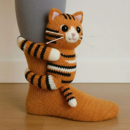 Plush Animal Slipper Socks with 3D Design – Cozy Winter Footwear for Kids & Adults
