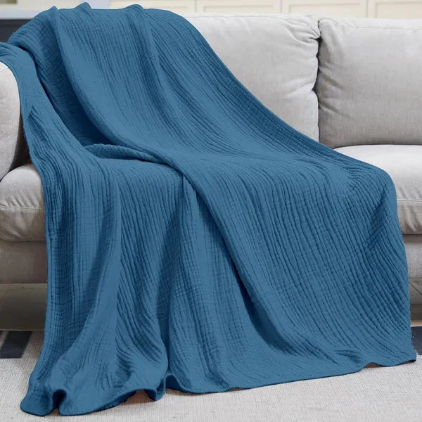 Breathable Polyester Throw Blanket Soft Plush Layering for Year-Round Cozy Comfort Sofa Bed Relaxation