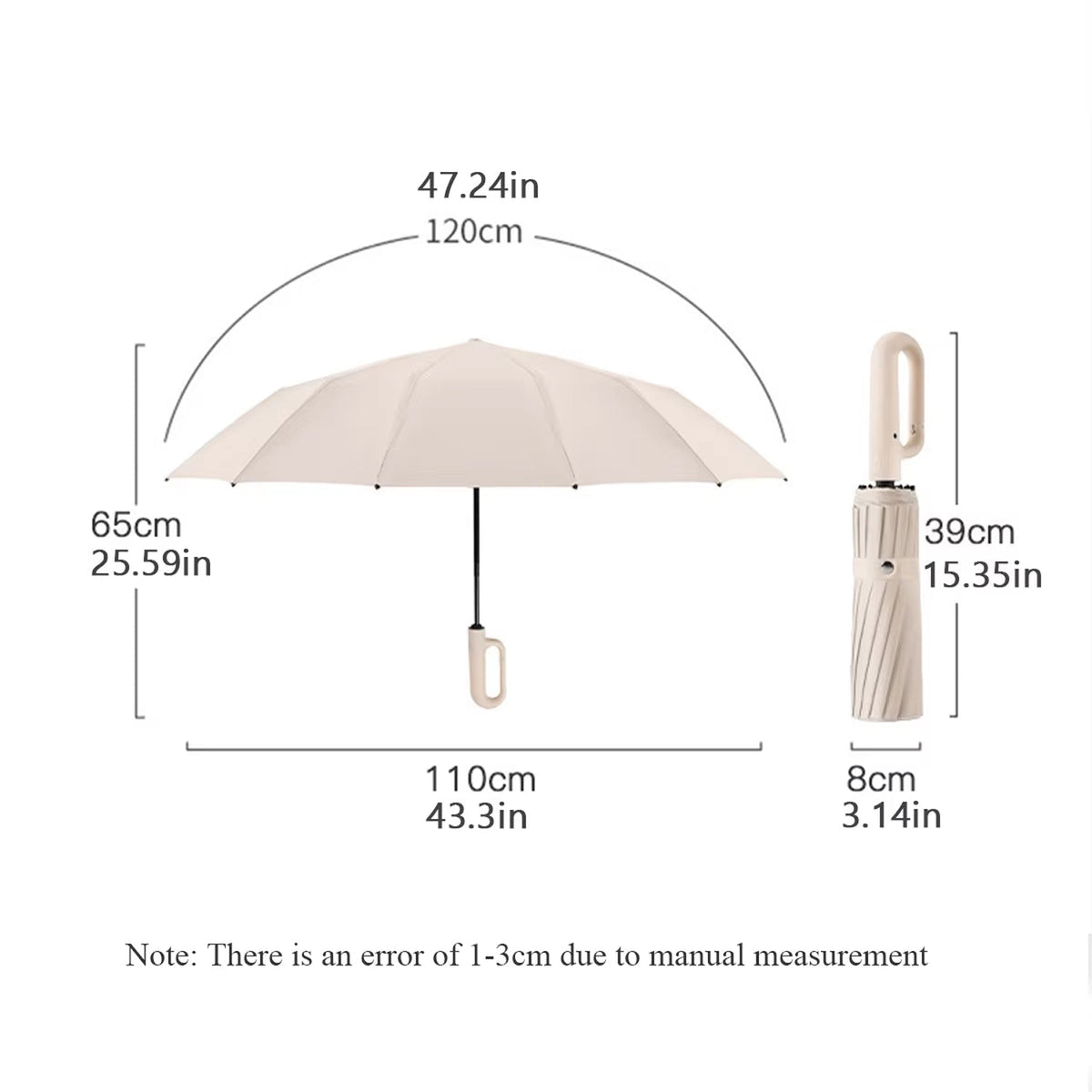 Heavy-Duty Windproof Automatic Open Umbrella with 47-Inch Canopy – Reinforced Storm Protection, One-Touch Deploy, Compact 15-Inch Fold for