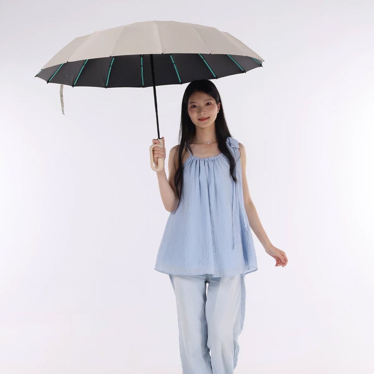 Heavy-Duty Windproof Automatic Open Umbrella with 47-Inch Canopy – Reinforced Storm Protection, One-Touch Deploy, Compact 15-Inch Fold for