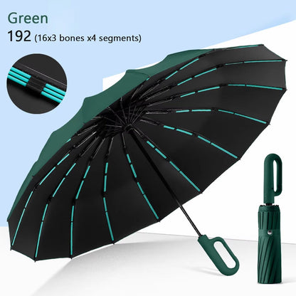 Heavy-Duty Windproof Automatic Open Umbrella with 47-Inch Canopy – Reinforced Storm Protection, One-Touch Deploy, Compact 15-Inch Fold for