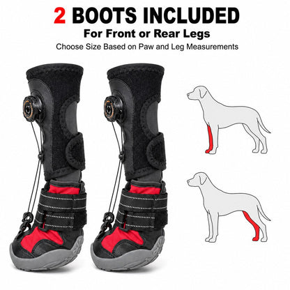 Ortekor Adjustable Tension-Dial Dog Paw-Lift Support Boots – For Indoor Floors & Outdoor Walks, Paw Dragging & Scuffing Support