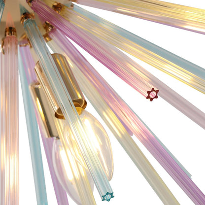 22-Inch Multi-Color Sputnik Ceiling Light with Adjustable 79-Inch Cord Dimmable Brass Fixture for Dining Room Living Room Entryway Modern St