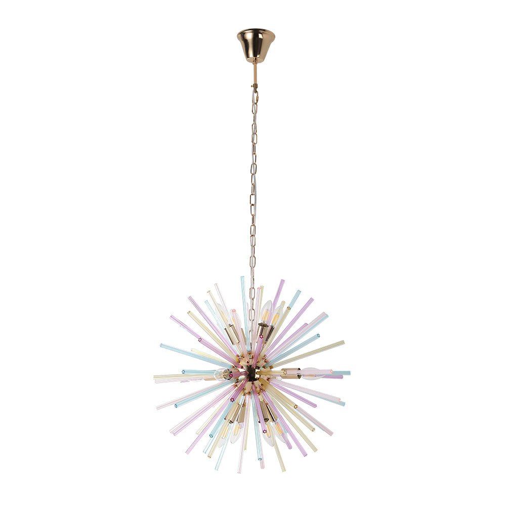 22-Inch Multi-Color Sputnik Ceiling Light with Adjustable 79-Inch Cord Dimmable Brass Fixture for Dining Room Living Room Entryway Modern St