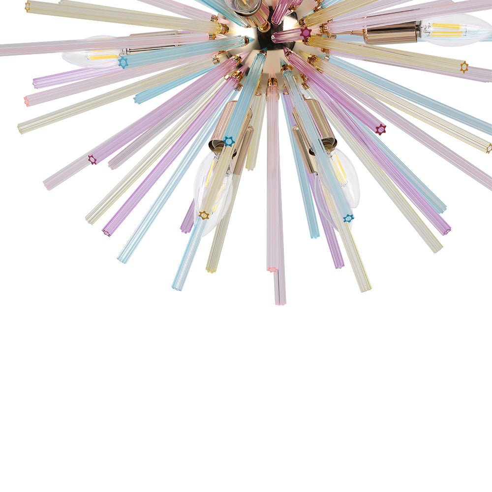22-Inch Multi-Color Sputnik Ceiling Light with Adjustable 79-Inch Cord Dimmable Brass Fixture for Dining Room Living Room Entryway Modern St