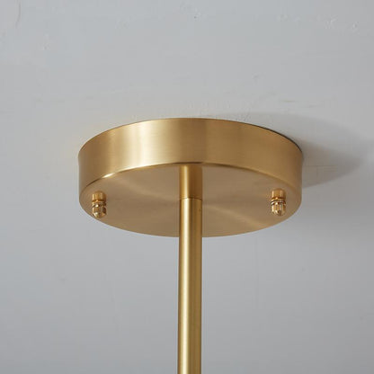 Six-Arm Brass Sputnik Chandelier 17 in Wide Mid-Century Pendant Light for Dining Room Living Room Hardwired Ceiling Fixture Dimmable Modern