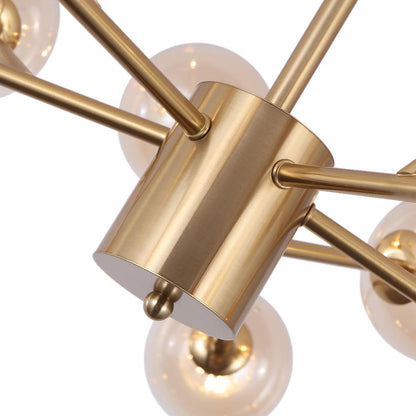 15-Light Linear Glass Globe Fixture for Dining Tables & Islands 44 in Wide Adjustable Dimmable G9 Ceiling Light