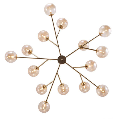 15-Light Linear Glass Globe Fixture for Dining Tables & Islands 44 in Wide Adjustable Dimmable G9 Ceiling Light