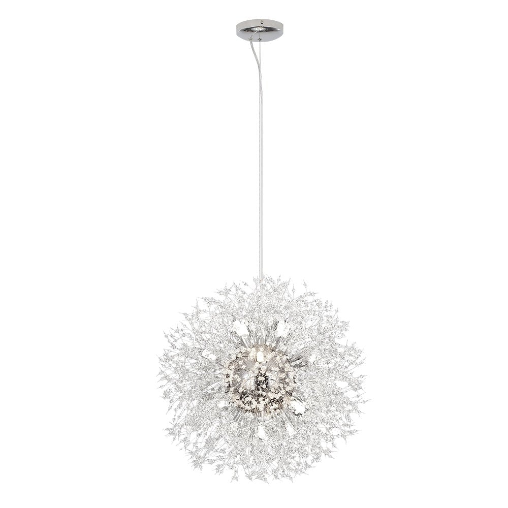 Lustre cristal Starburst 31,5 pouces, métal laiton chrome, hauteur réglable, luminaire de plafond pour salle à manger et entrée avec douilles G9